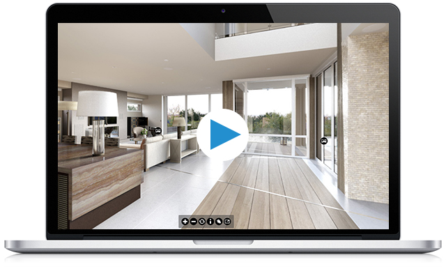 Laptop mock up of a screenshot of a virtual tour. 