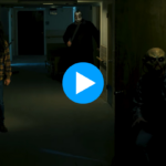 Picture depicts a werewolf, masked man with a knife, and zombie in a dark hallway with a video play button.